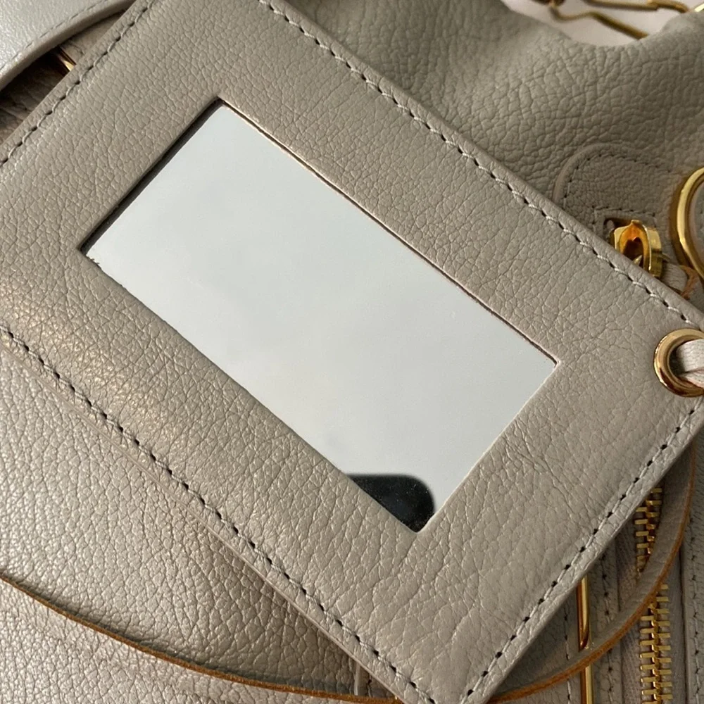 Balenciaga Gray Satchel with Gold Accents